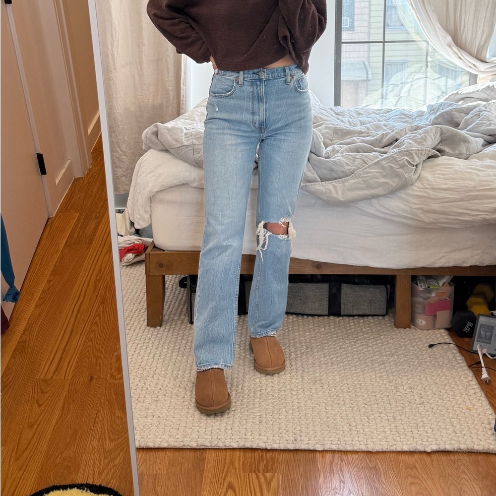 Light Blue Distressed Women's Jeans